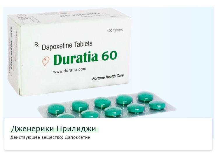 Дапоксетин — описание вещества, фармакология, применение.